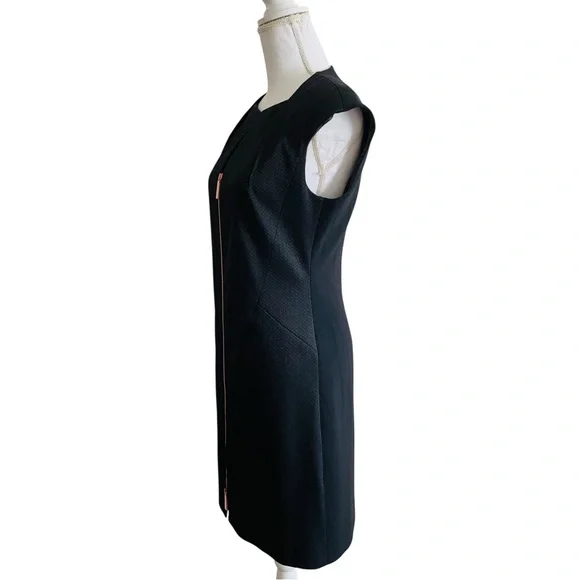 Ted Baker London Black Sleeveless V-Neck Sheath Dress Size 2 - Picture 7 of 12